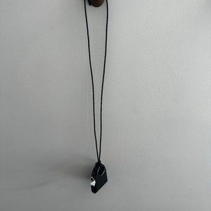 Alexis Bittar Black Lucite Pendant Necklace